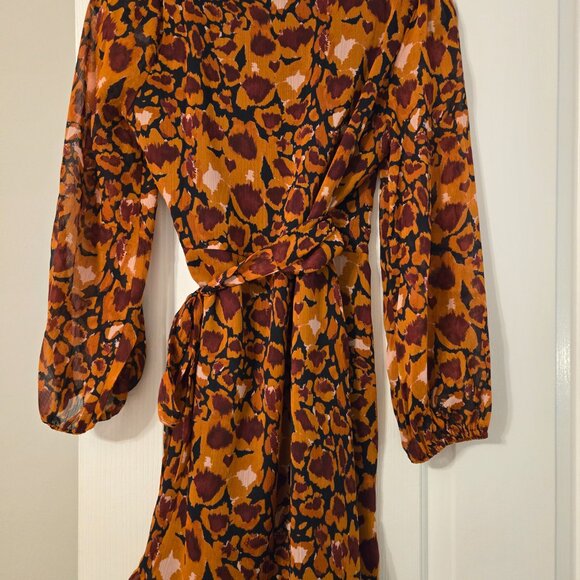 NWT Womens Size Small Montgomery Post Patterned Wrap Dress - Picture 8 of 9